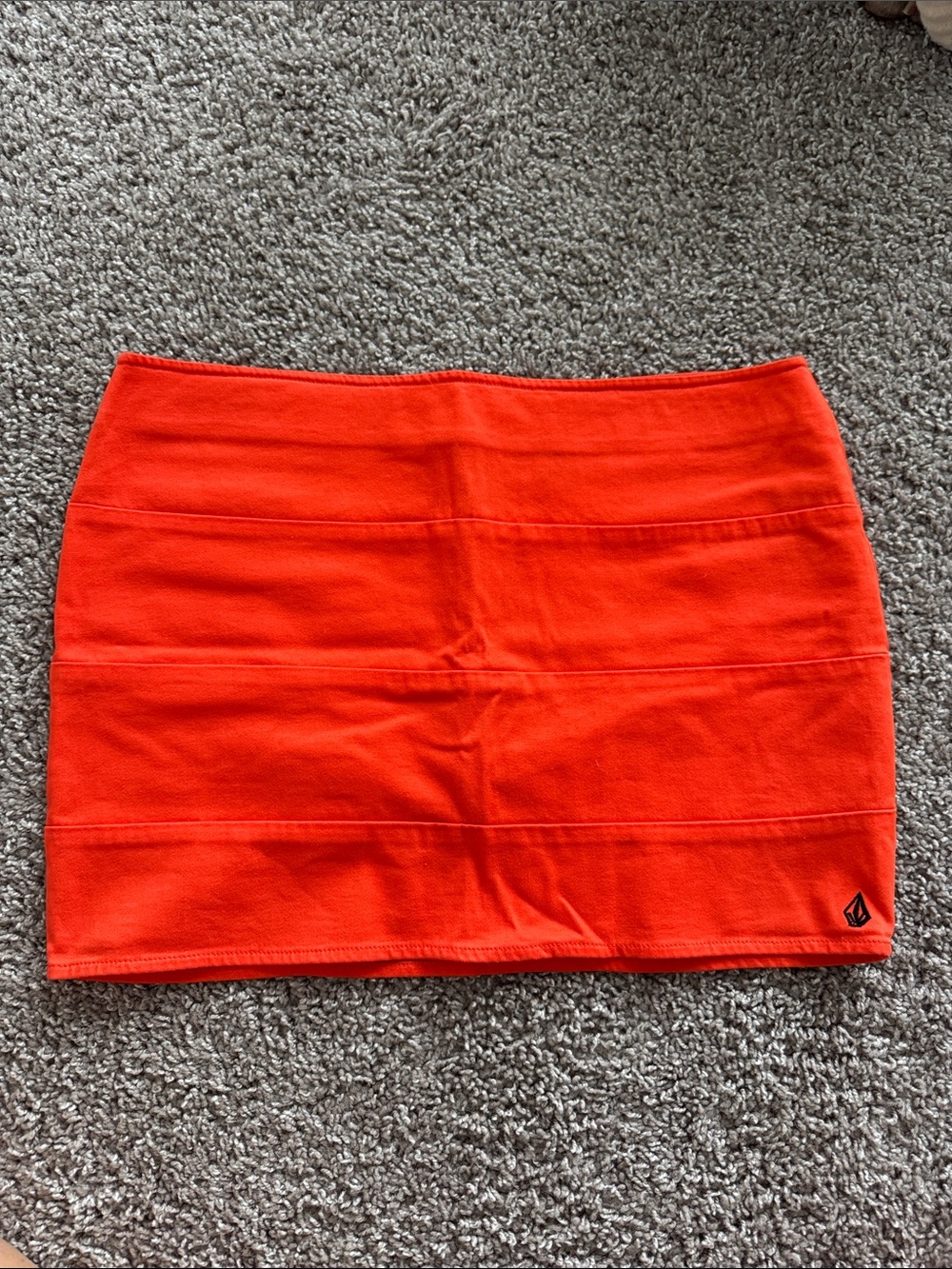 Volcom Orange Bandage-Style Mini Skirt